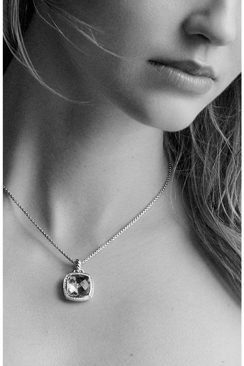 Albion Pendant with Diamonds in 18k Gold, Alternate, color, BLACK ONYX