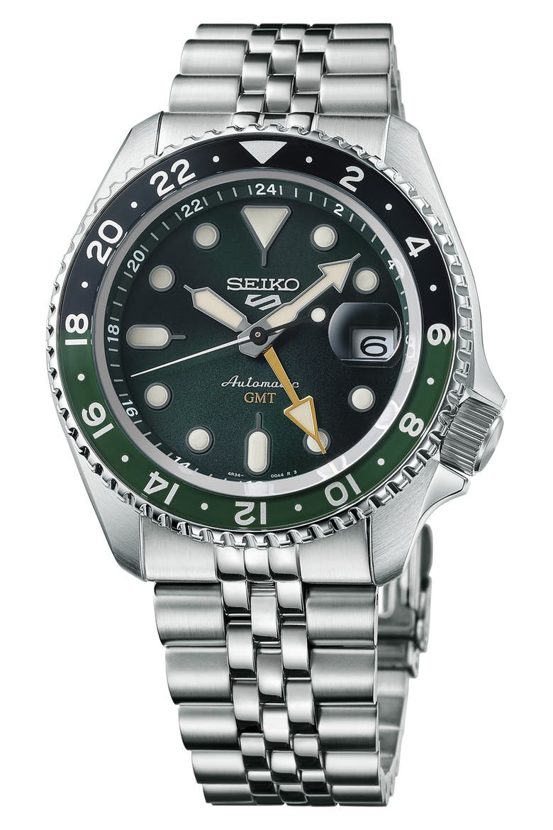 5 Sports Automatic Bracelet Watch, 42.5mm, Main, color, GREEN