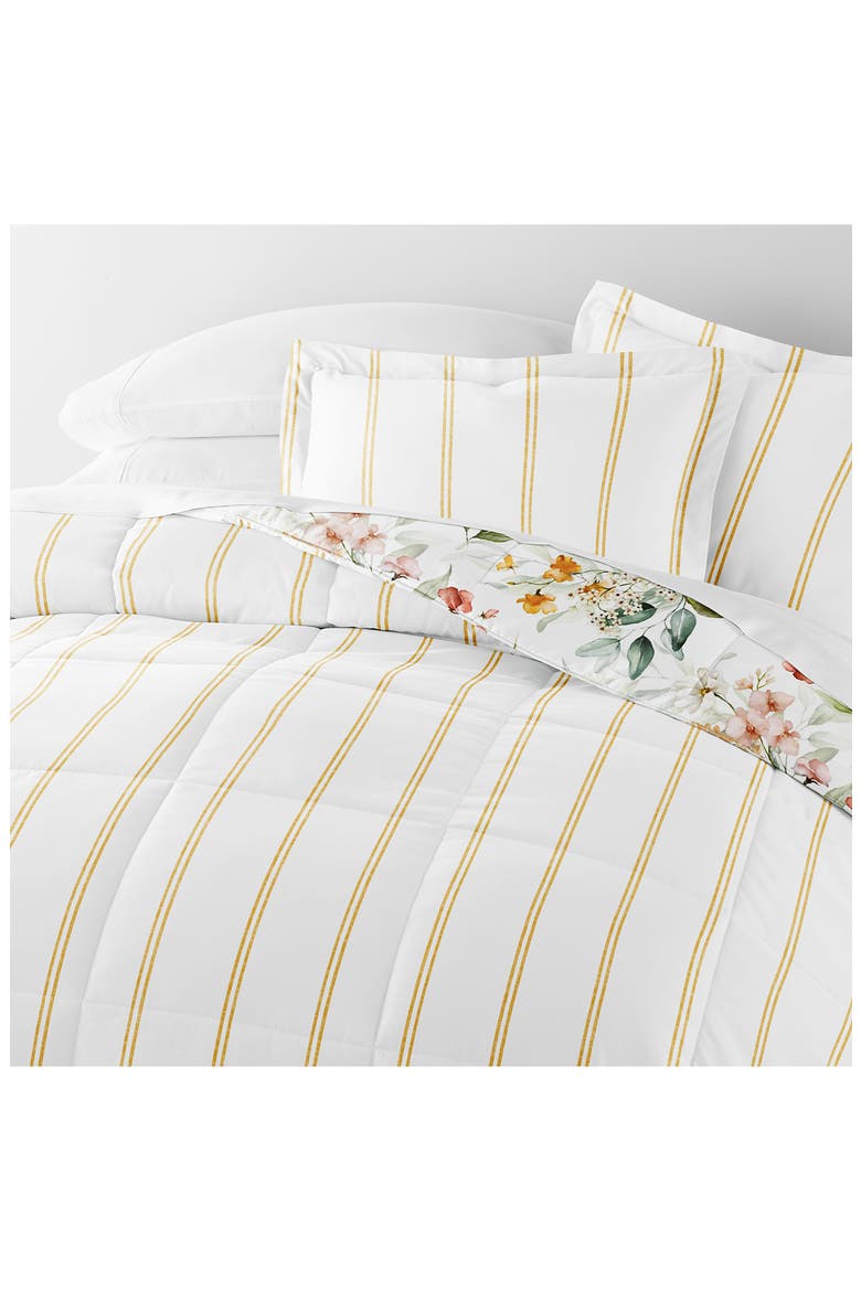 Floral Print 3-Piece Comforter Set, Alternate, color, CLAY