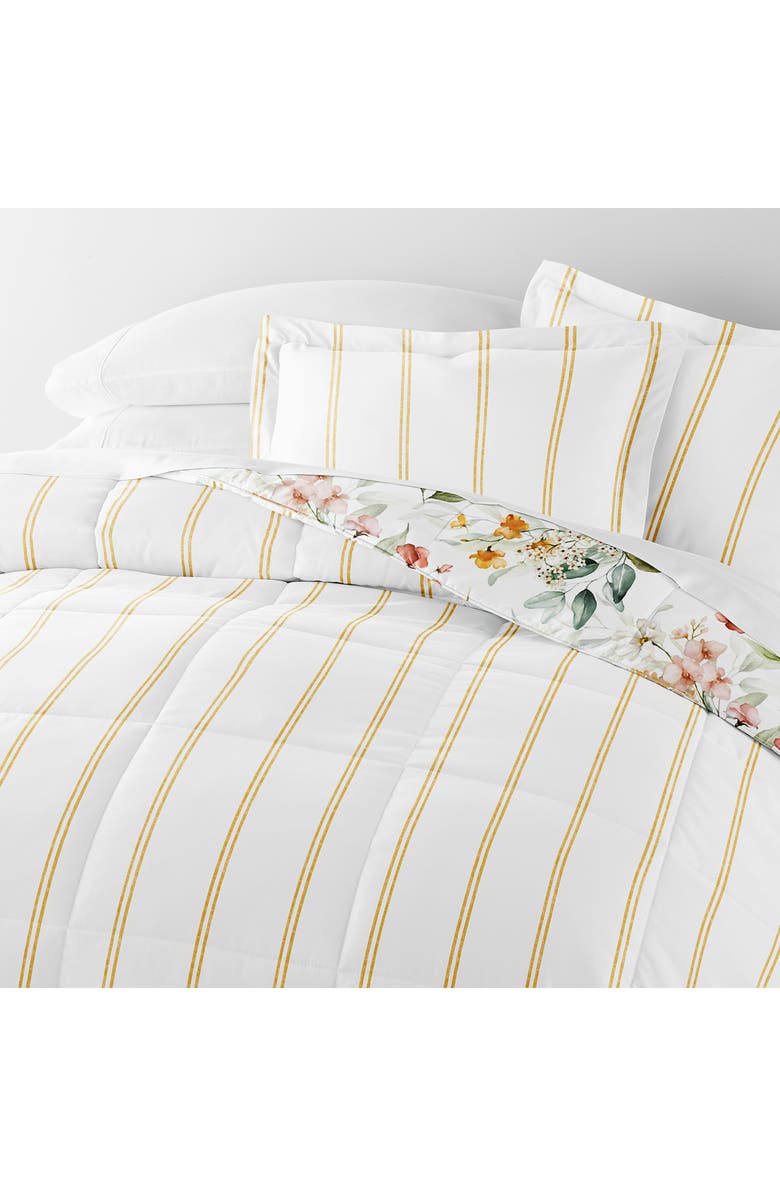 HOMESPUN Floral Print 3-Piece Comforter Set, Alternate, color, Clay