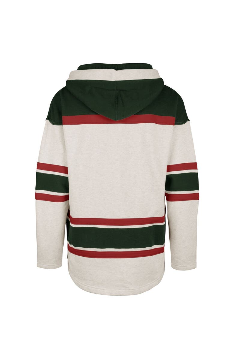 '47 Men's '47 Oatmeal Minnesota Wild Rockaway Lacer Pullover Hoodie, Alternate, color,