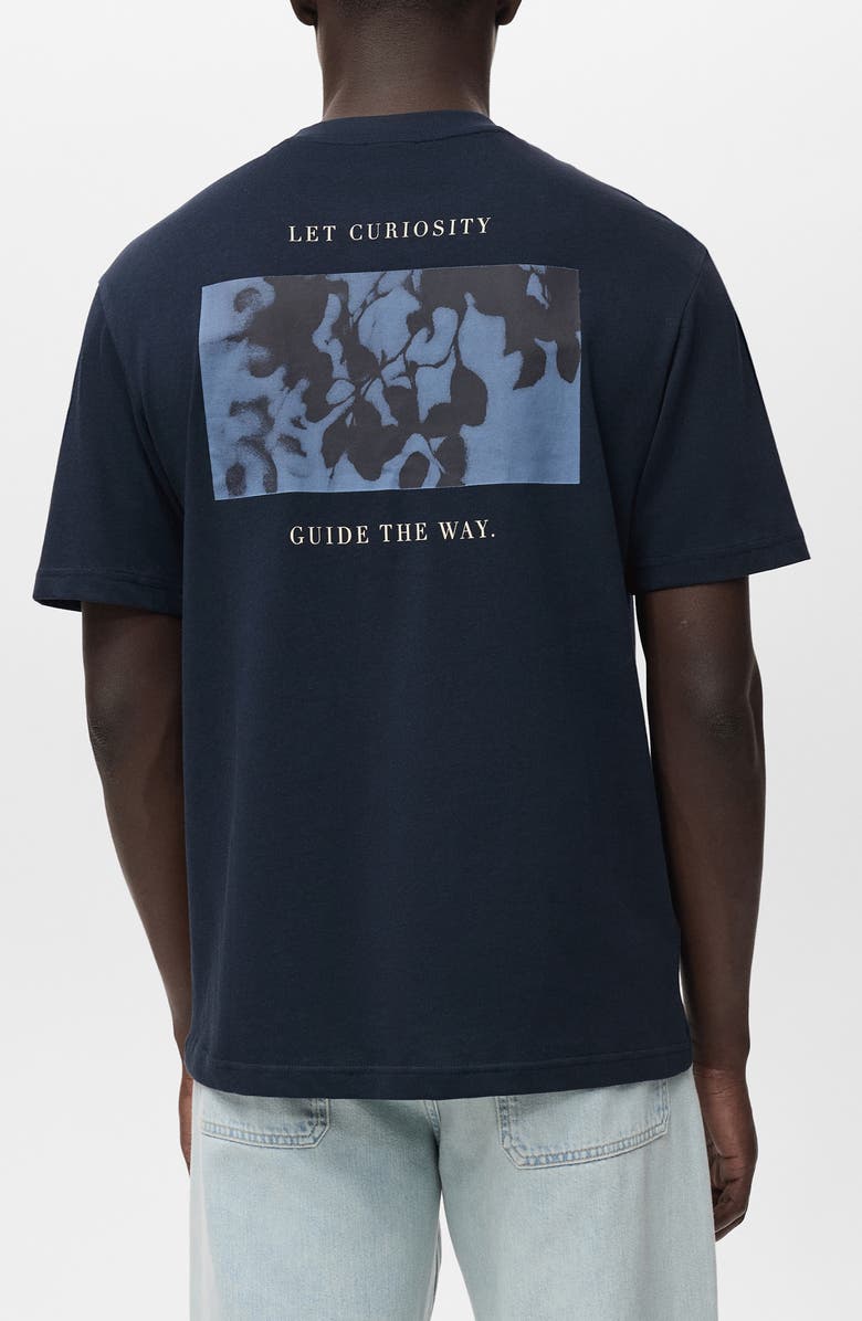 MANGO Cotton Graphic T-Shirt, Alternate, color, Indigo Blue