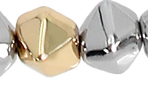 Allsaints Two-tone Geometric Beaded Necklace In Two Tone