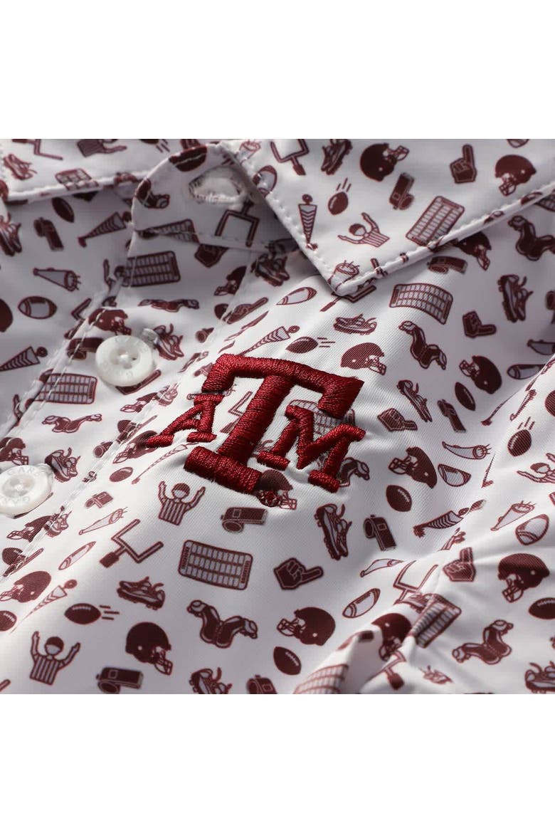 Infant Garb Maroon Texas A&M Aggies Tom Allover Print Performance Polo Bodysuit, Alternate, color, Maroon