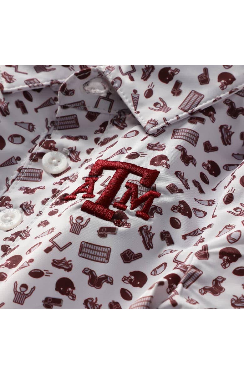 GARB Infant Garb Maroon Texas A&M Aggies Tom Allover Print Performance Polo Bodysuit, Alternate, color, Maroon