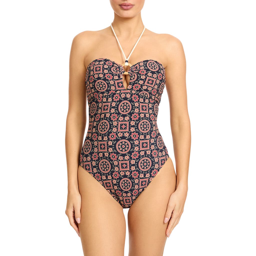Robin Piccone Maggy Bandeau One-piece Swimsuit In Multi