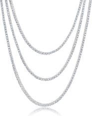 Crislu Triple Layer Tennis Necklace