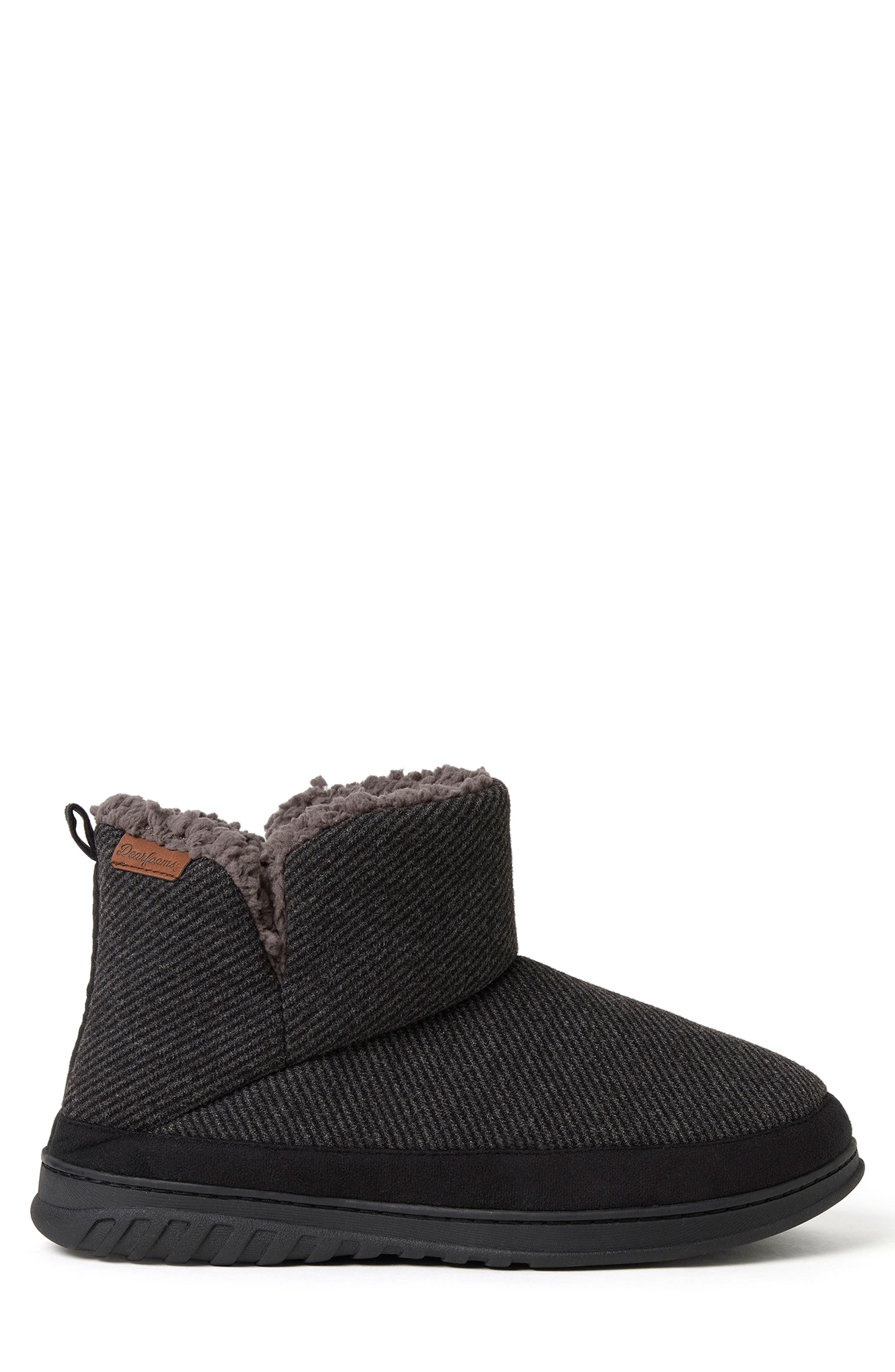 DEARFOAMS James Twill Boot Slippers, Alternate, color, 