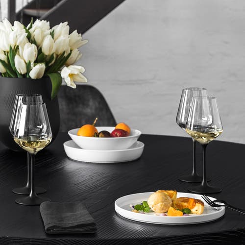 Villeroy & Boch Manufacture Rock White Wine Goblet Set Of 4 In Clear