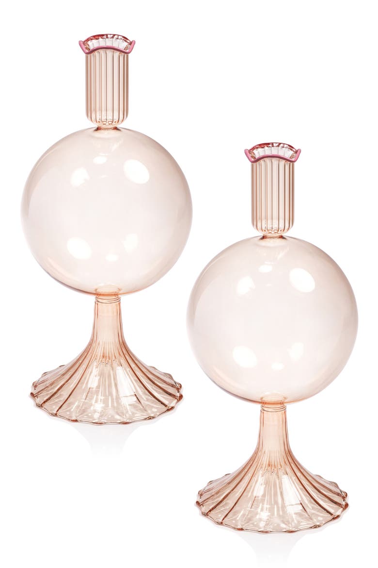 Treviso Bulb Set of 2 Vases, Main, color, PEACH/ PURPLE