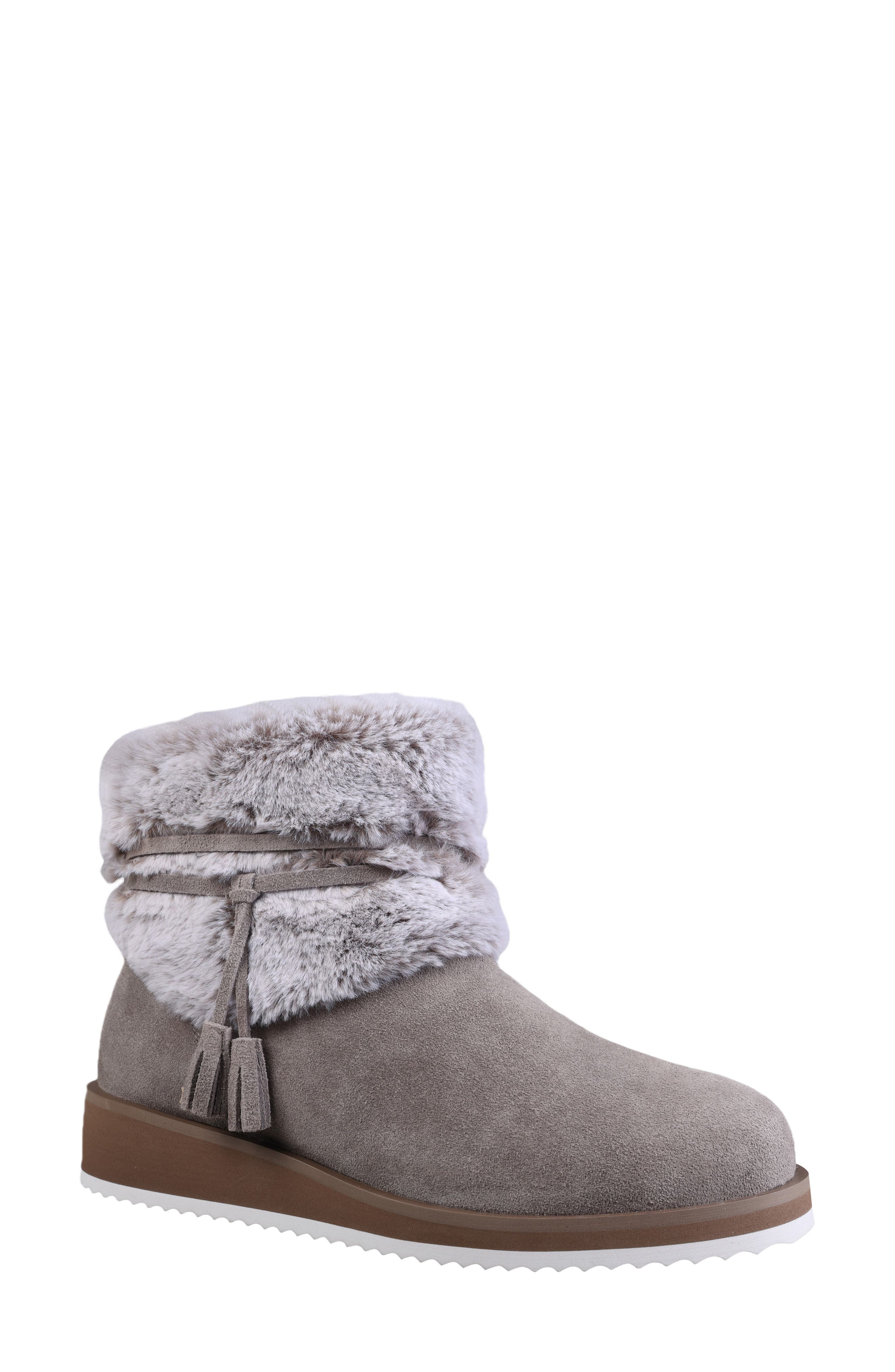 Mykos Suede Faux Fur Cuff Boot