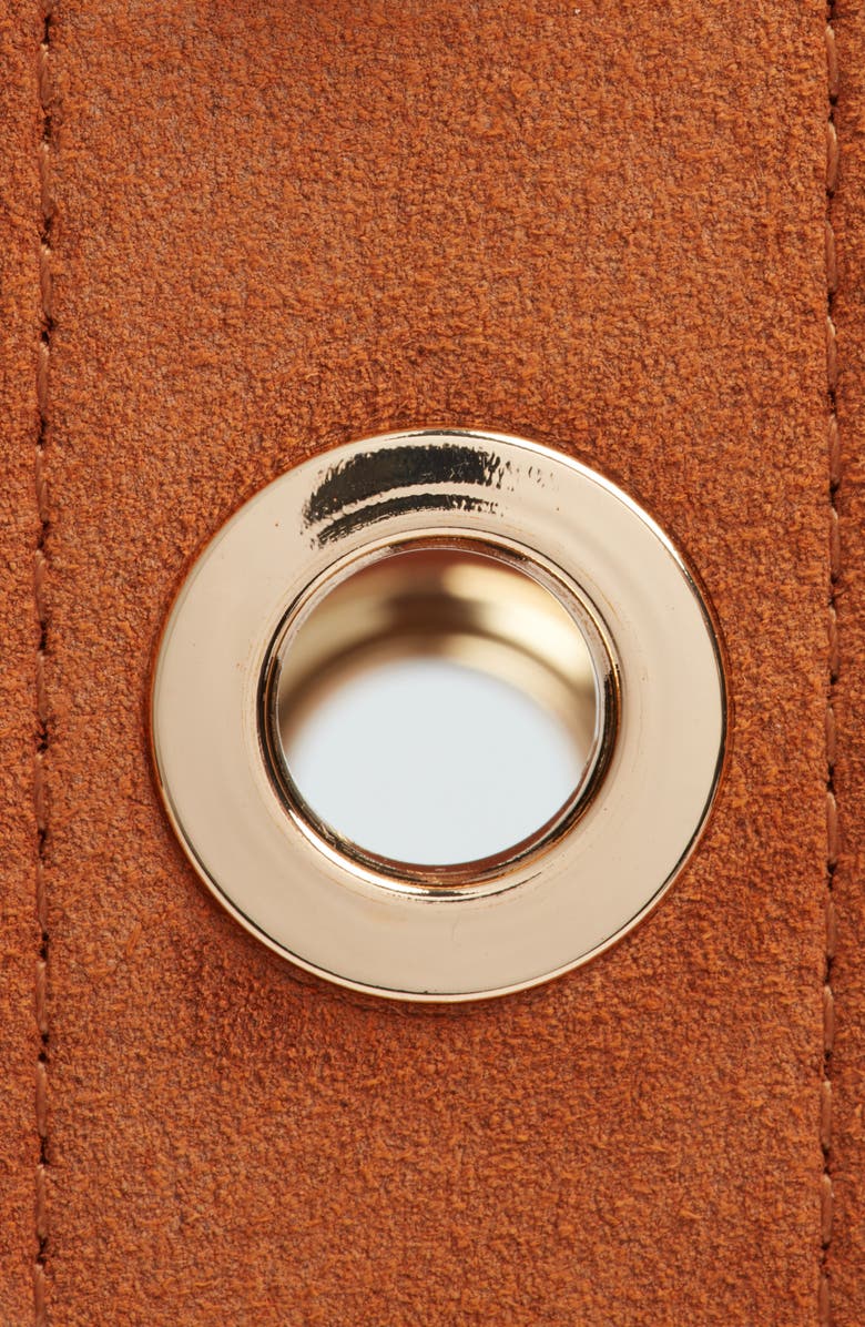 Nordstrom Samantha Rivet Suede Belt, Alternate, color, Rust Oxide