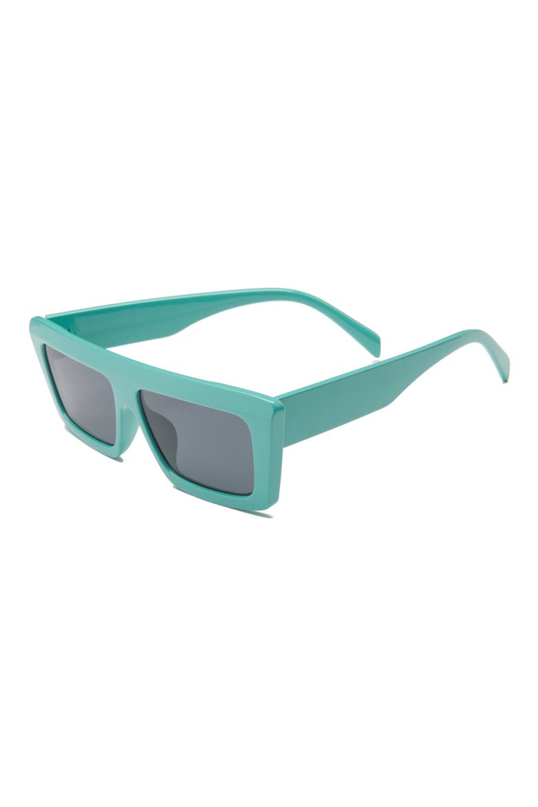 Flat Top Square Sunglasses, Alternate, color, BLUE