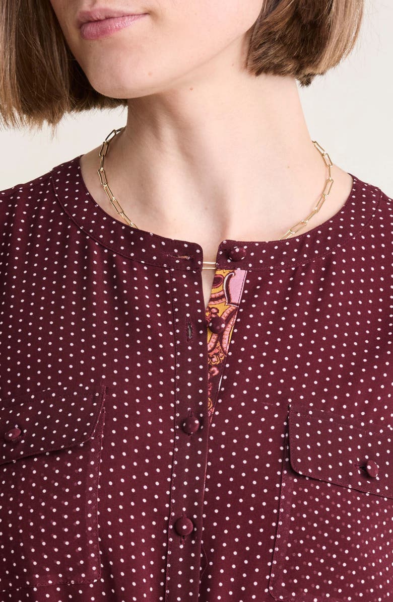 vineyard vines Mixed Print Long Sleeve Pleated Georgette Midi Dress, Alternate, color,