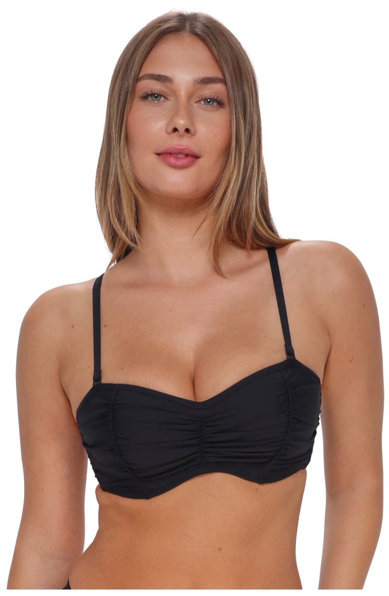 Sunsets Loretta Bandeau Bikini Swimsuit Top - DD Cup, Alternate, color, Black