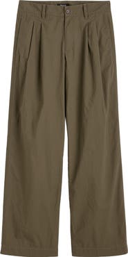 Madewell The Everyday Pleated Cotton Poplin Trousers
