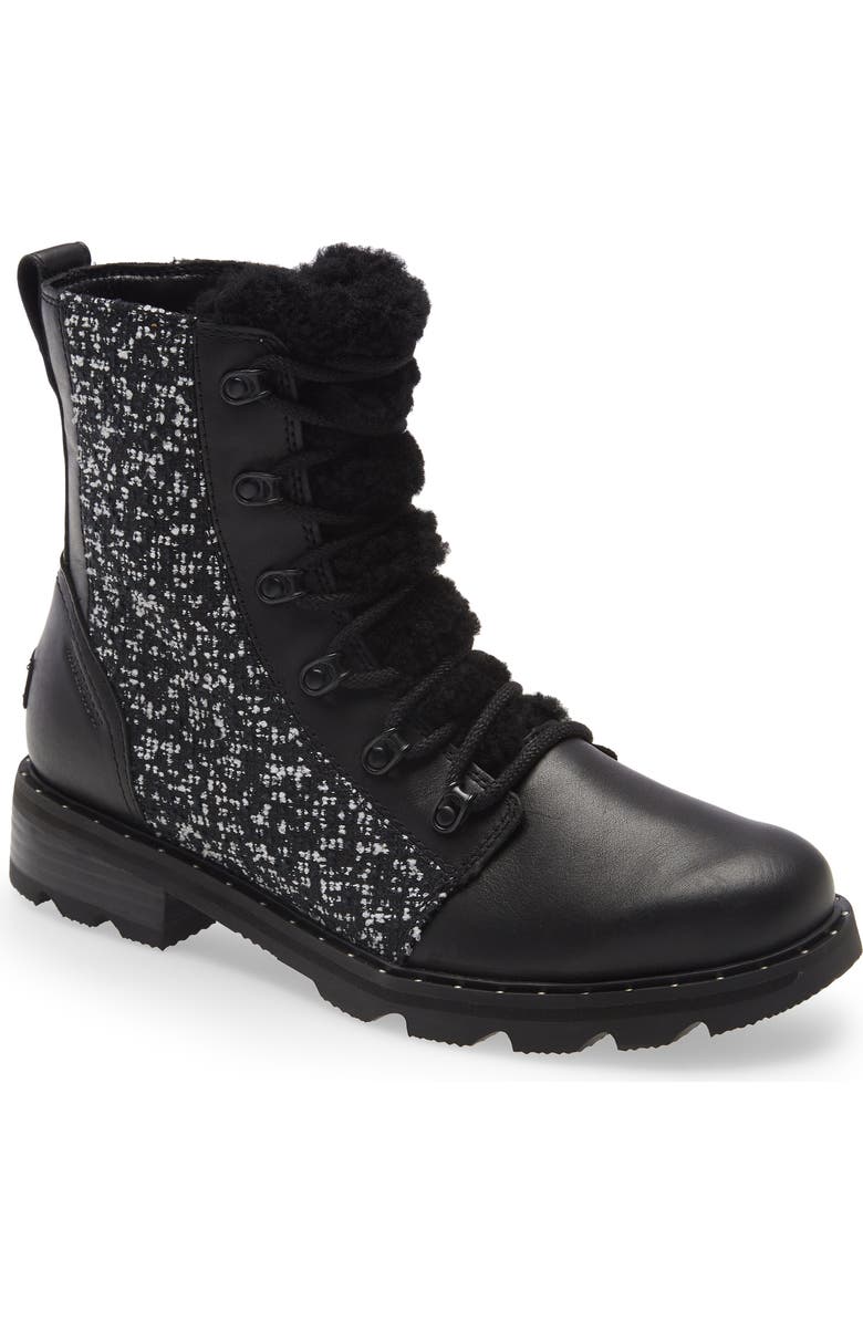 SOREL Lennox Genuine Shearling Waterproof Lace-Up Boot, Main, color,