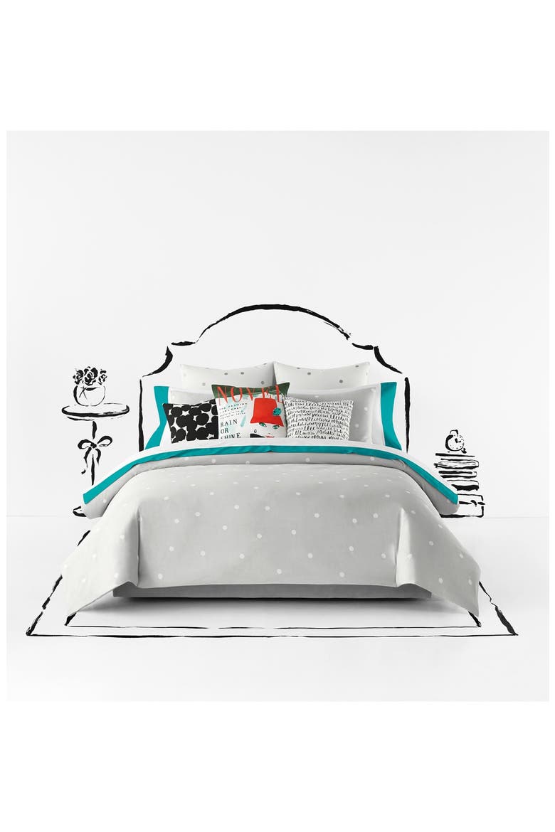 polka dot duvet cover & shams, Main, color, PLATINUM