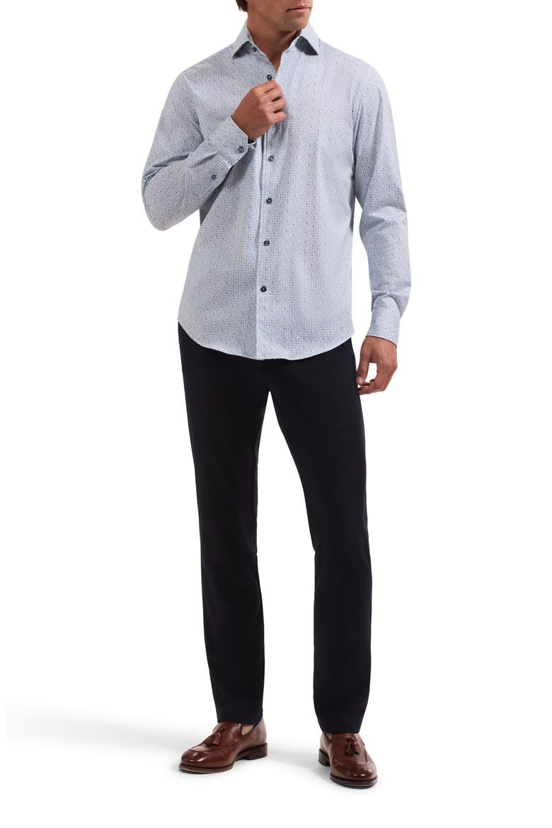 Devon OoohCotton® Print Button-Up Shirt, Alternate, color, AIR BLUE