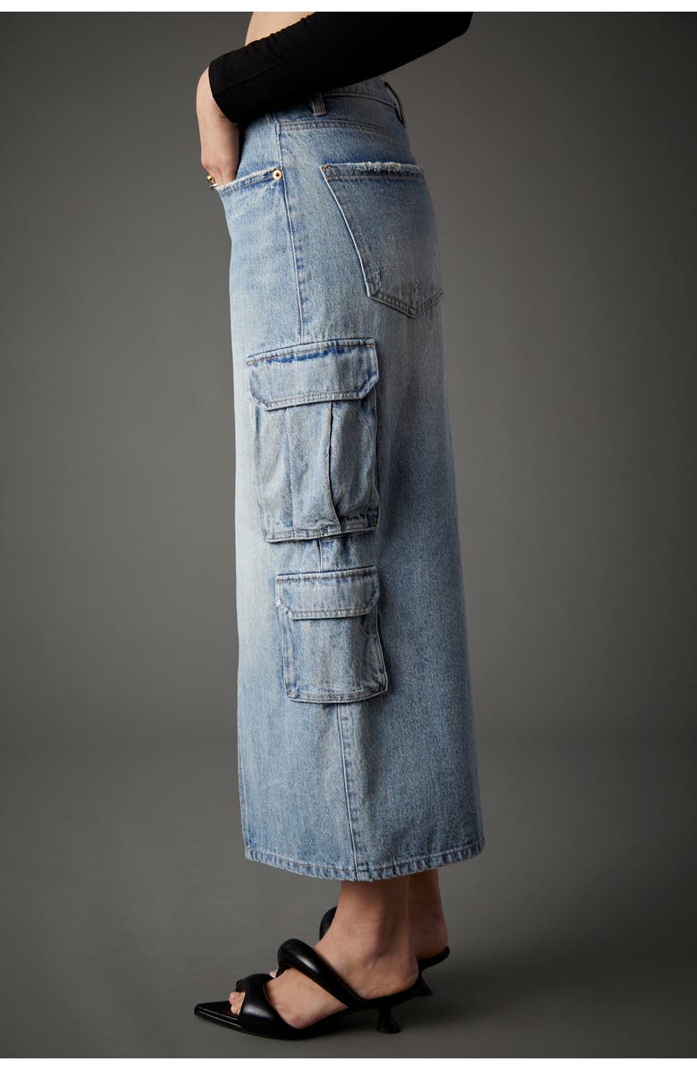 BLUE REVIVAL Major General Midi Skirt, Alternate, color, Crete