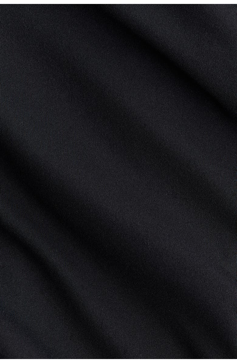 H&M Short-sleeved microfiber bodysuit, Alternate, color, Black