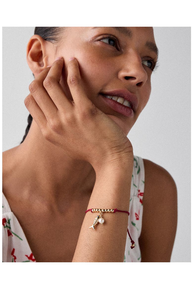 summer daze fish cord bracelet, Alternate, color, RED.