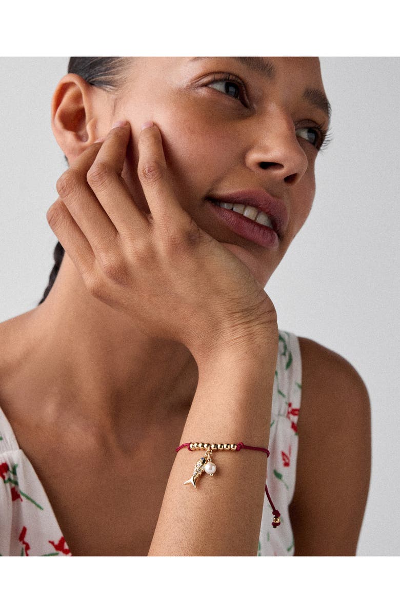Kate Spade New York summer daze fish cord bracelet, Alternate, color, Red.