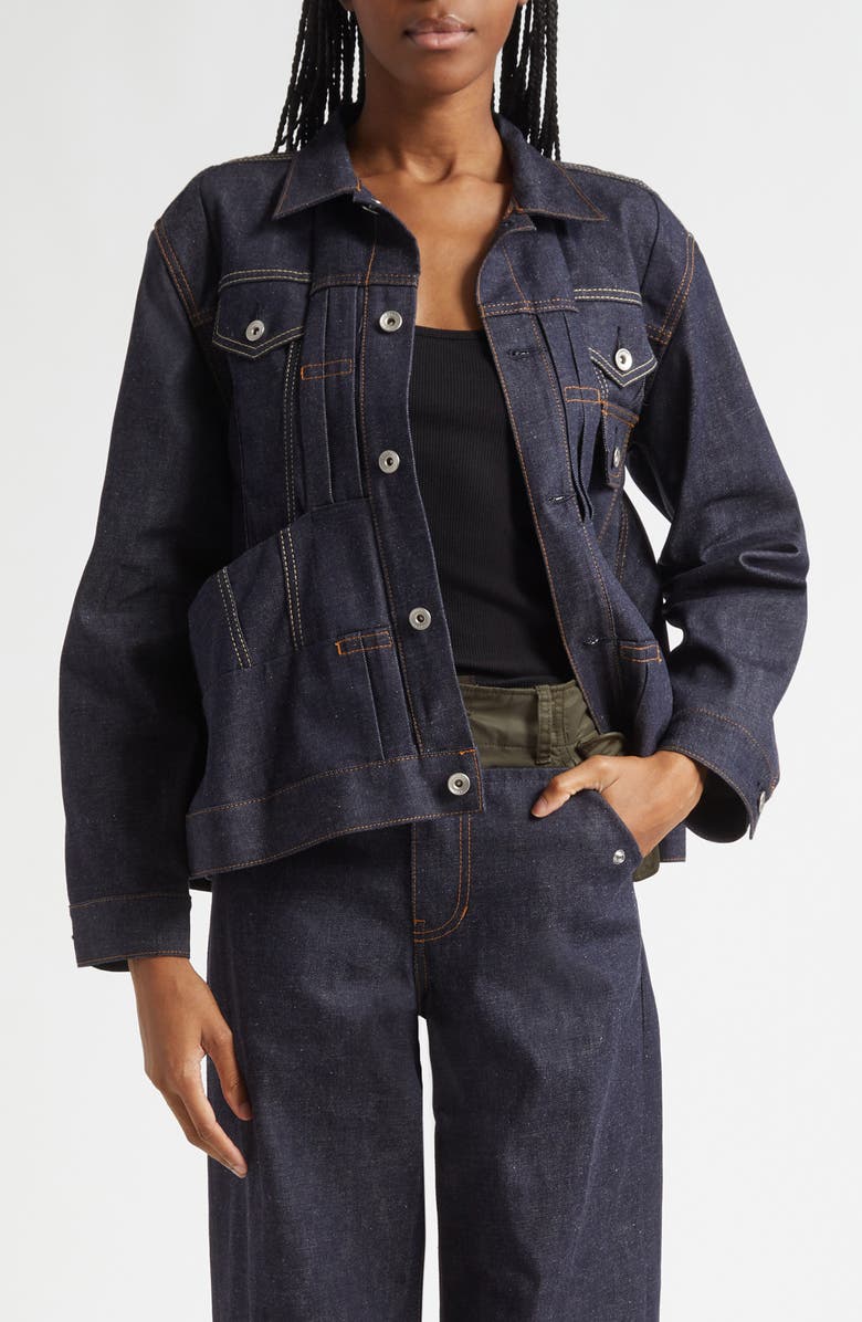 Sacai Denim Jacket, Main, color, Indigo