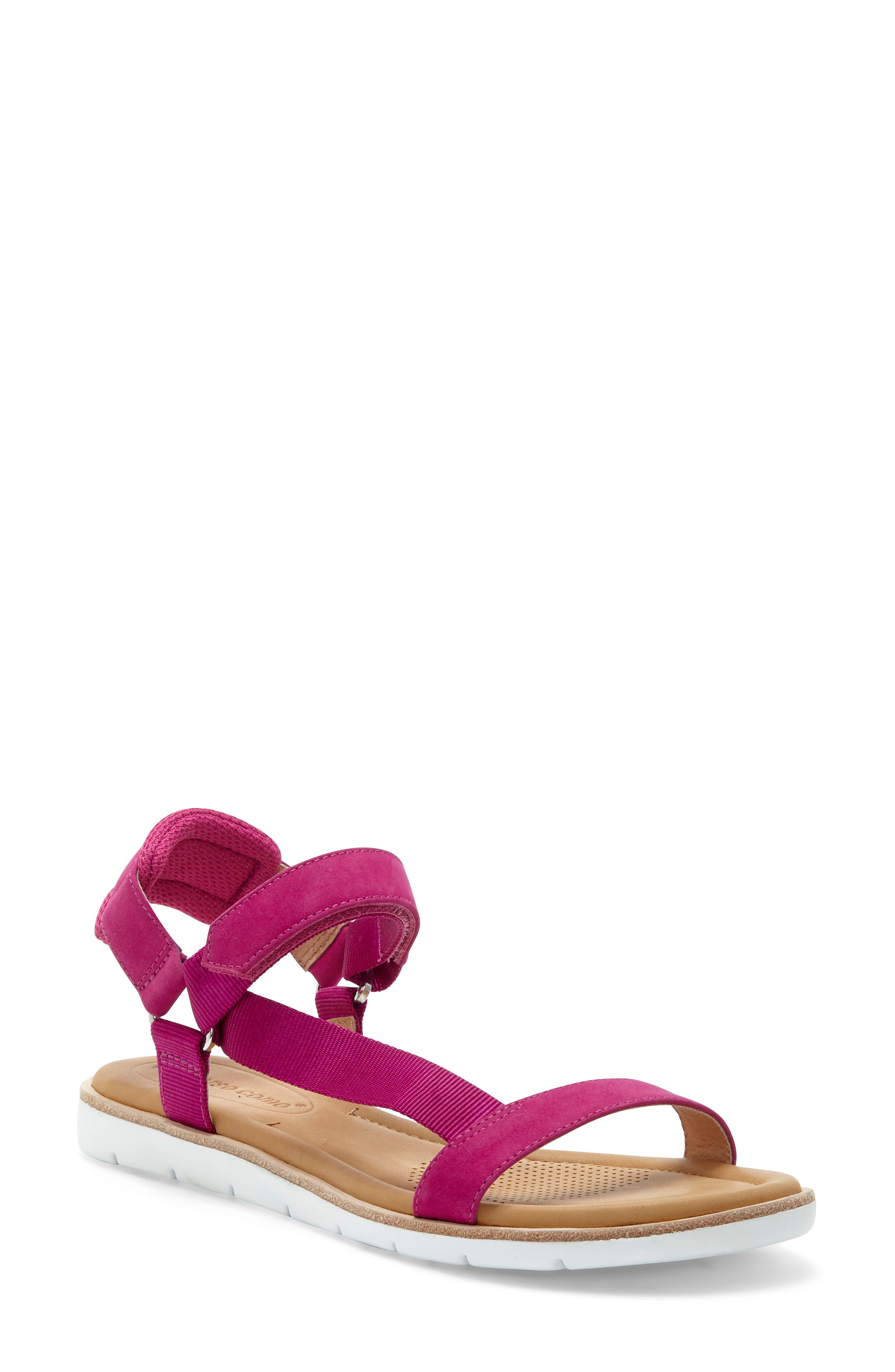 Brawyn Sandal, Main, color, FUCHSIA FEST NUBUCK LEATHER