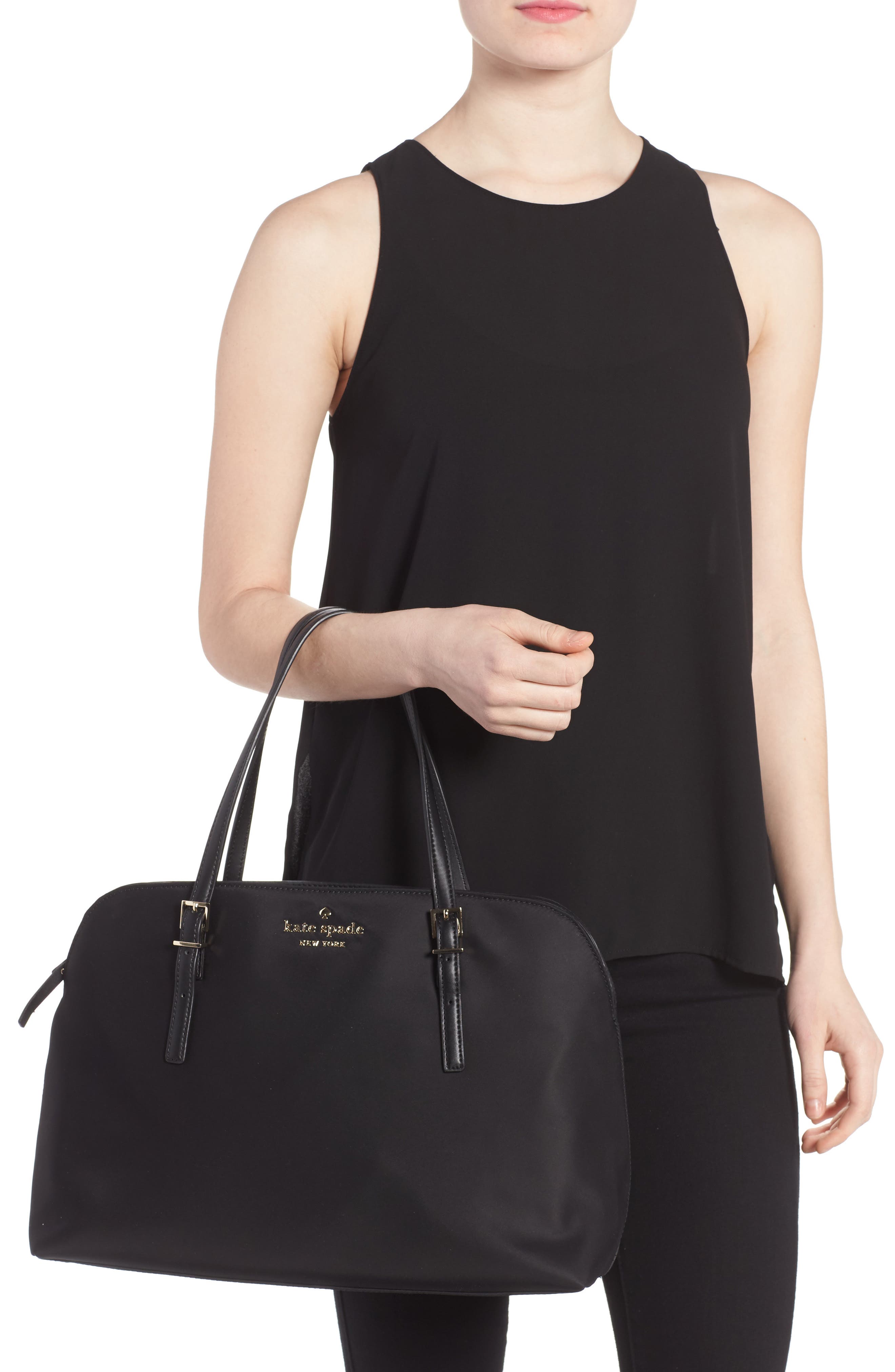 watson lane - marybeth nylon tote, Alternate, color, BLACK