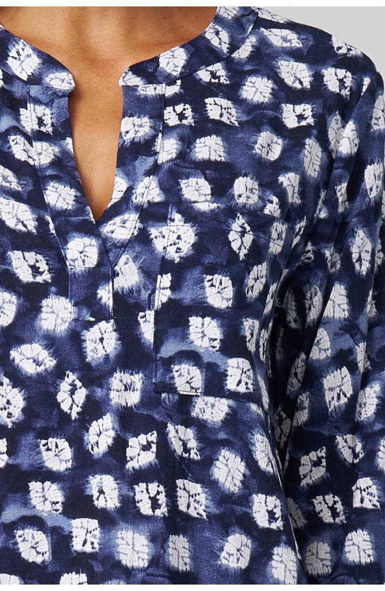 Franne Golde Paloma Shibori Print Dress, Alternate, color, Indigo