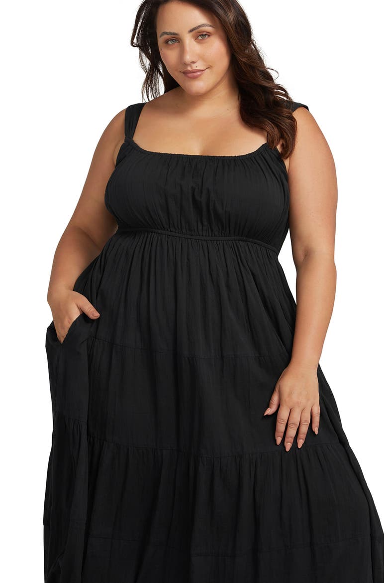 Liszt Cotton Cover-Up Dress, Alternate, color, BLACK