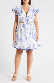 SUGARLIPS Alvina Tropics Cely Cutout Minidress