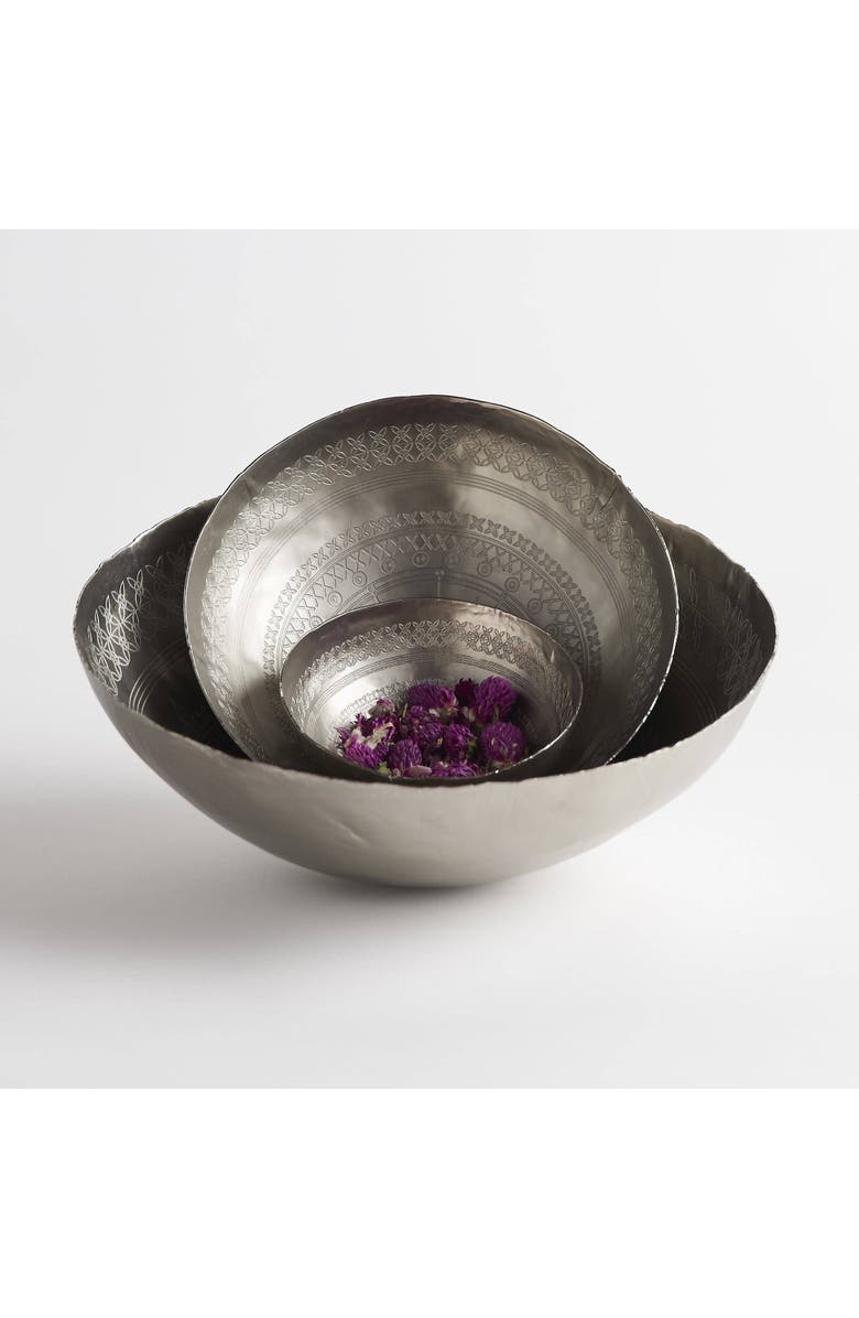 The Collective Mandala Bowls Assorted Set of 3, Main, color, Nickel