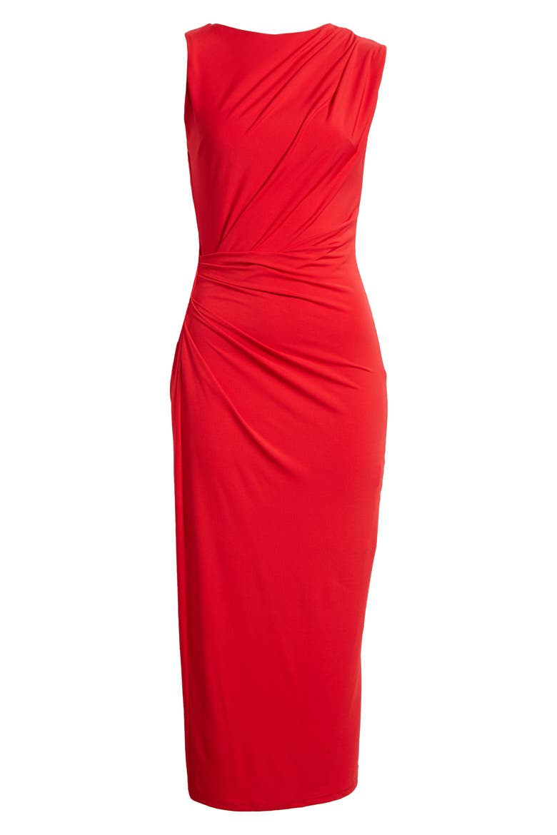 Ruched Body-Con Dress, Alternate, color, RED