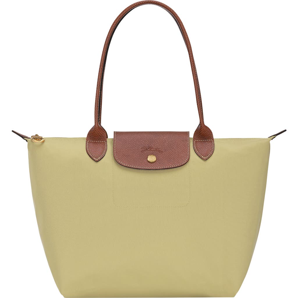 Longchamp Medium Le Pliage Nylon Shoulder Tote In Green