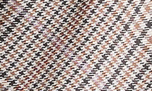 Vince Pressed Plaid Cowl Neck Silk Top In Brown