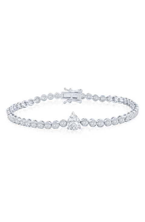 Pear & Round Cubic Zirconia Tennis Bracelet