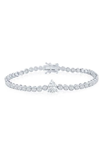 Simona Pear & Round Cubic Zirconia Tennis Bracelet