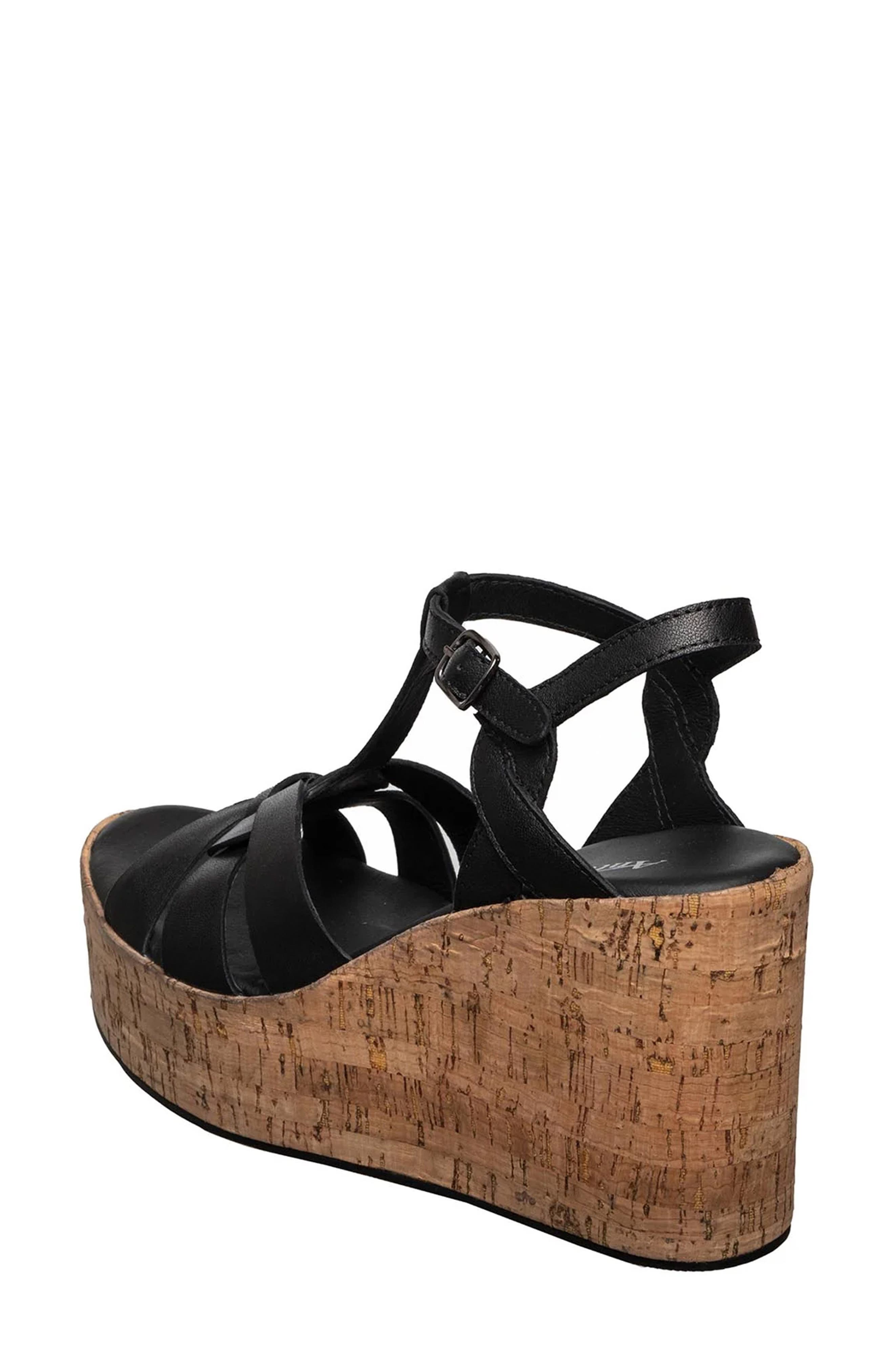 ANTELOPE Abana T-Strap Platform Wedge Sandal, Alternate, color, Black