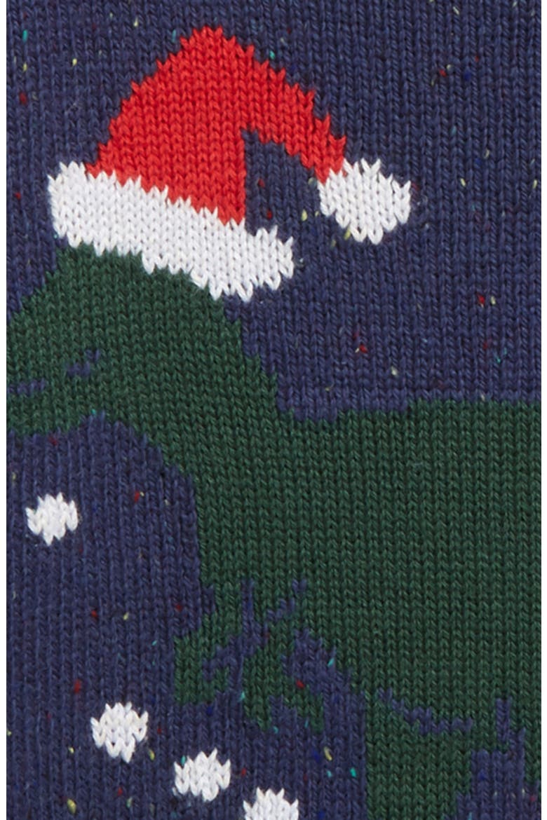 Kids' Intarsia Knit Sweater, Alternate, color, NAVY DENIM HEATHER DINO