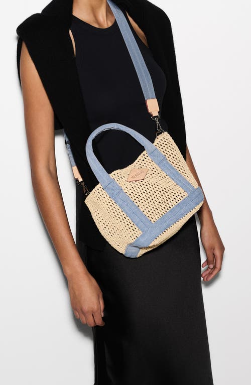 Mz Wallace Mini Crochet Tote In Crochet/true Light Denim