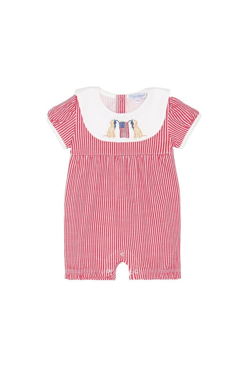 Nellapima American Pups Collared Romper - Baby, Main, color, Red