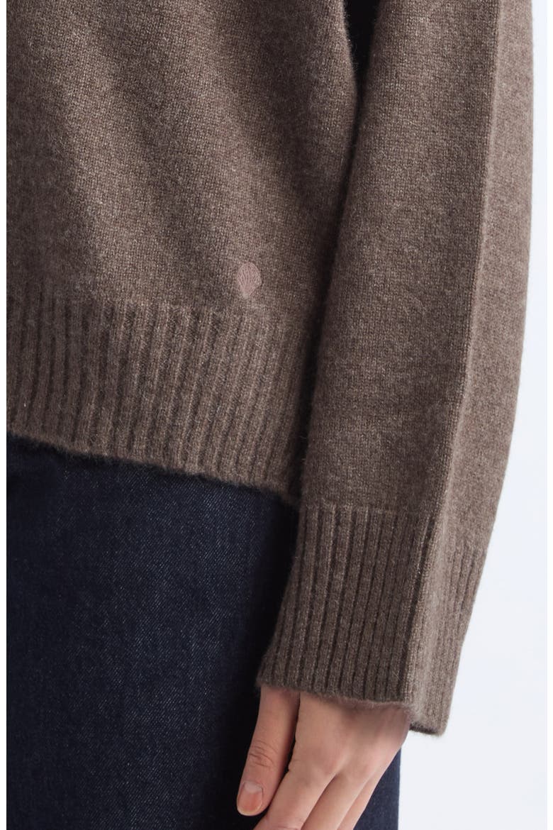 Kaia Cashmere V-neck Cardigan, Alternate, color, COFFEE
