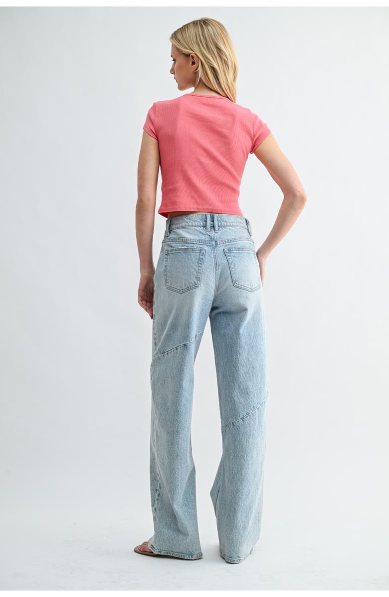 Jemina Denim The Arc Curve Pant, Alternate, color, Light Wash
