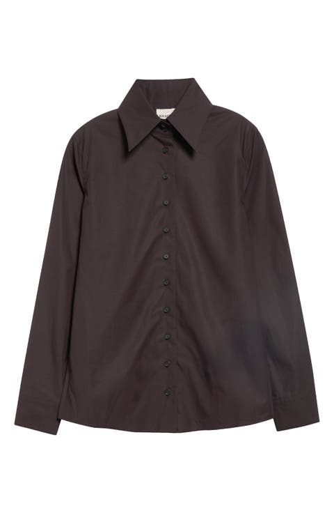 Ivy Pointed Collar Cotton Shirt