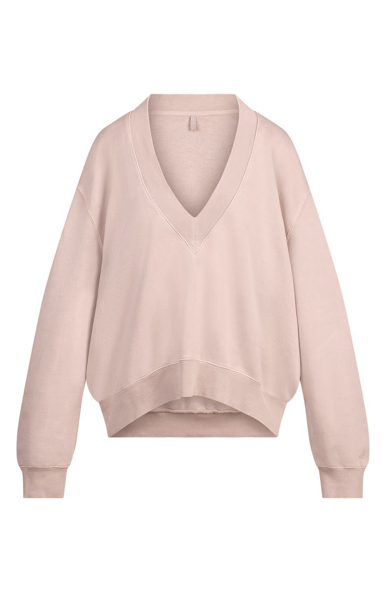 SKIMS V-Neck Fleece Pullover, Alternate, color, Light Fawn