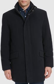 Cole Haan Signature Stand Collar Wool Blend Car Coat
