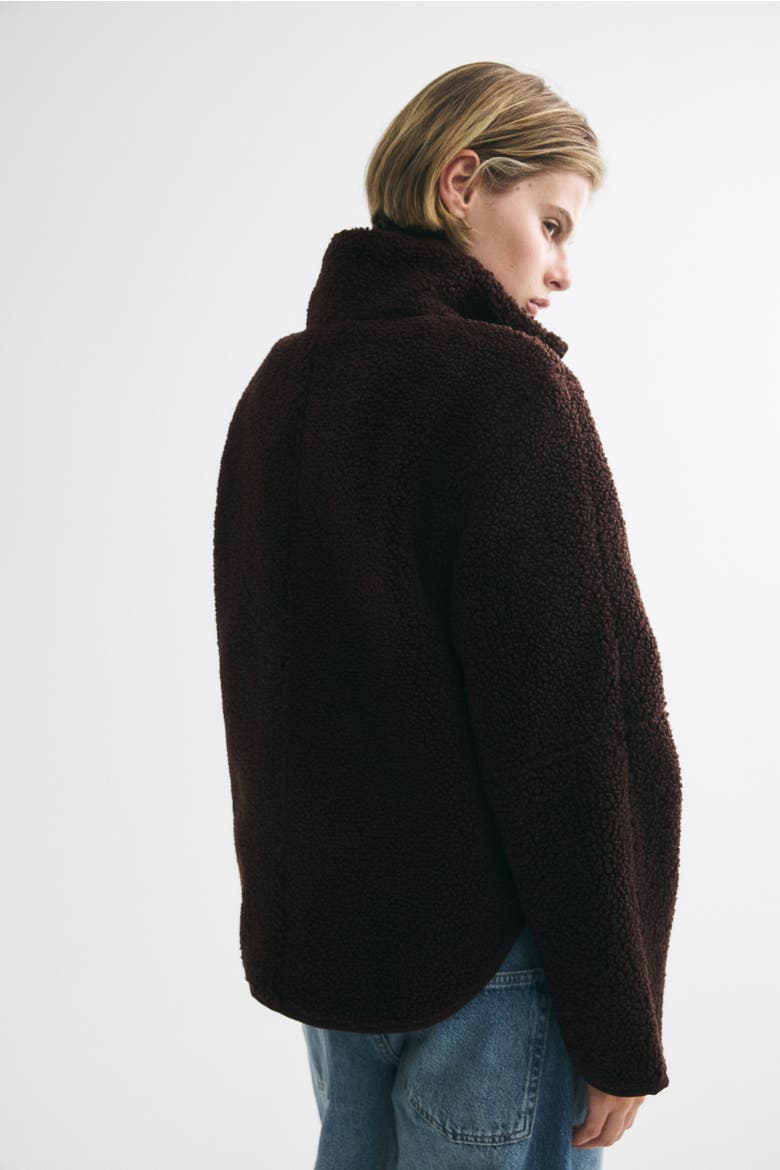 Teddy Fleece Jacket, Alternate, color, Dark brown