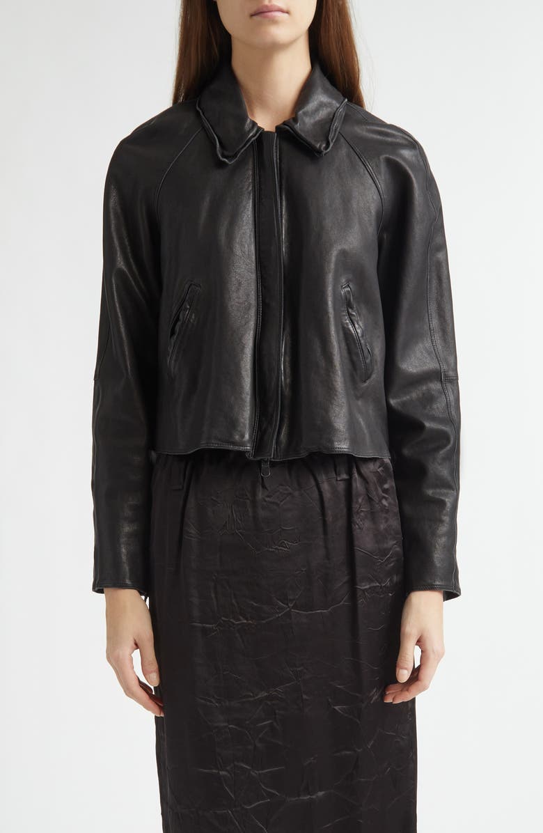 NACKIYÈ Pixie Lambskin Leather Jacket, Main, color, Noir